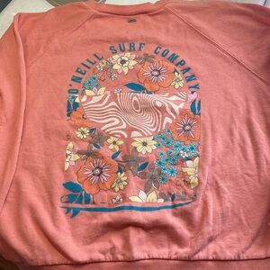 O'Neill Coral Floral Distressed & Oversized Crewneck